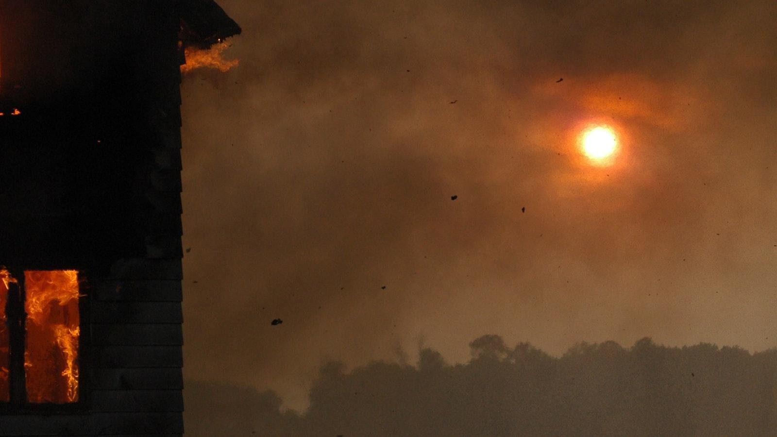 Flames engulf a Polish shopping center